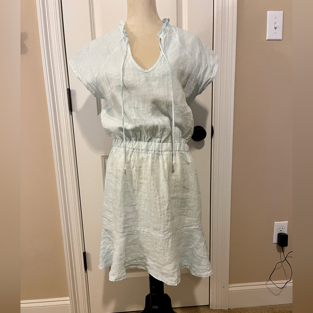S’edge Raleigh linen dress in light blue. NWOT